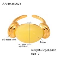 A774-Golden Yellow Resin Ring/No.7 Picture11