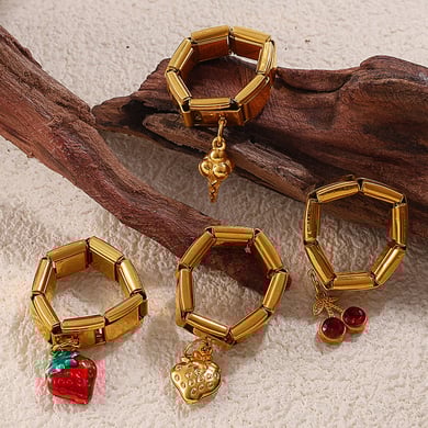 1 Piece Stainless Steel Gold Color DIY Statement Ring h5 Picture3