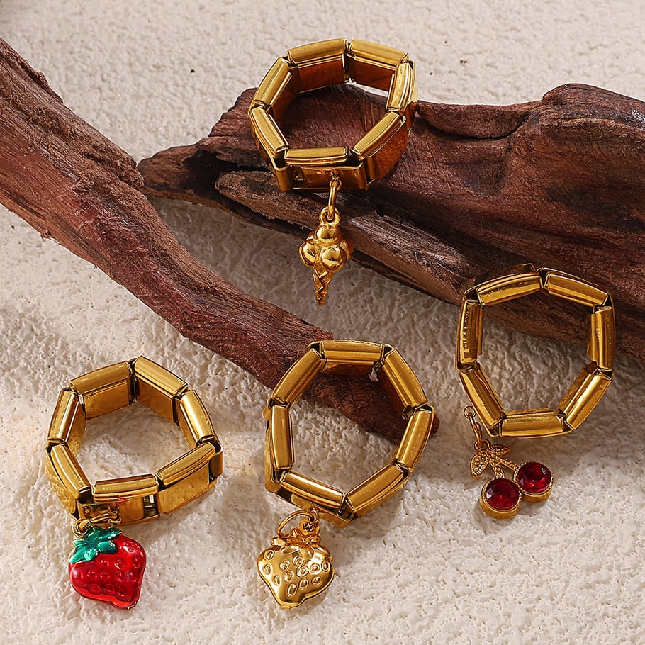 1 Piece Stainless Steel Gold Color DIY Statement Ring Picture3