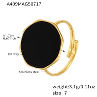 A409-Anello in smalto nero/Numero 7 Immagine2