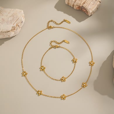 1 Piece Simple Series Daily Flower  Stainless Steel  Women's Chain Necklaces h5 Picture3