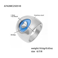 A742-Steel Heart Enamel Ring/No. 8 Picture6