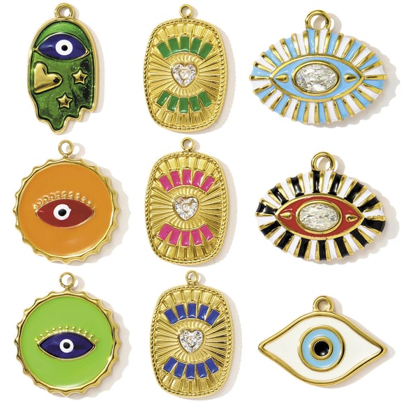 1 colgante lujoso de acero inoxidable con diseño de tarot de ojo del diablo para mujer 2