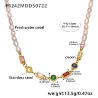 P1242 - Collana di perle rosa d&#39;acqua dolce 40+5 cm Immagine2