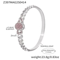 Z397-Steel Color Powder Zircon Bracelet Picture4