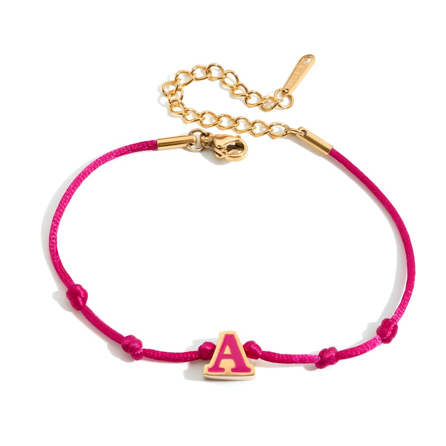 Bracelet à breloques pour femme en acier inoxydable couleur or avec lettre quotidienne, 1 pièce 