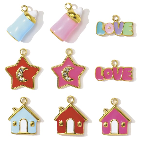 1 Piece Cute House Stainless Steel Women's Pendants 2