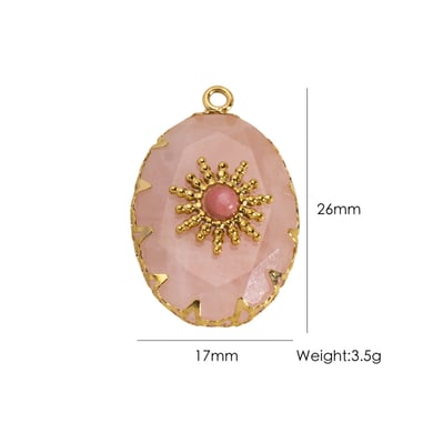 1 Piece Romantic  Elegant Irregular Shape Sun Natural Stones Women's Pendants h5 