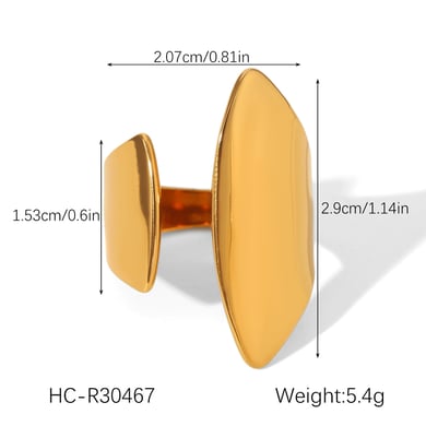 Simple Series Daily Shell Edelstahl Goldfarben Statement Ringe h5 Bild2