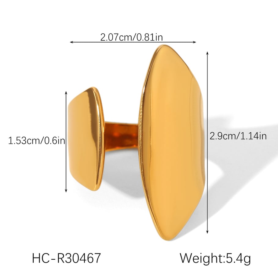 Simple Series Daily Shell Edelstahl Goldfarben Statement Ringe Bild2