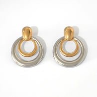 Gold and silver color/One size/1对耳钉 Afbeelding2