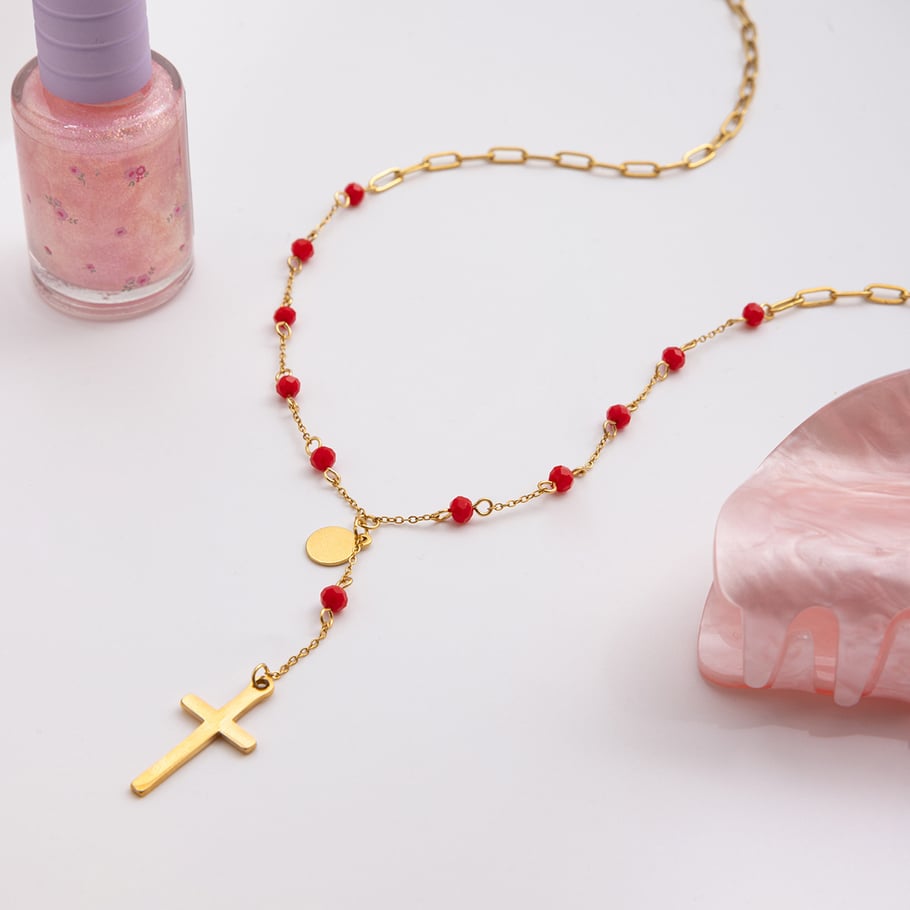 1 stuk Personality Cross roestvrij staal goudkleurige dames hanger kettingen Afbeelding5