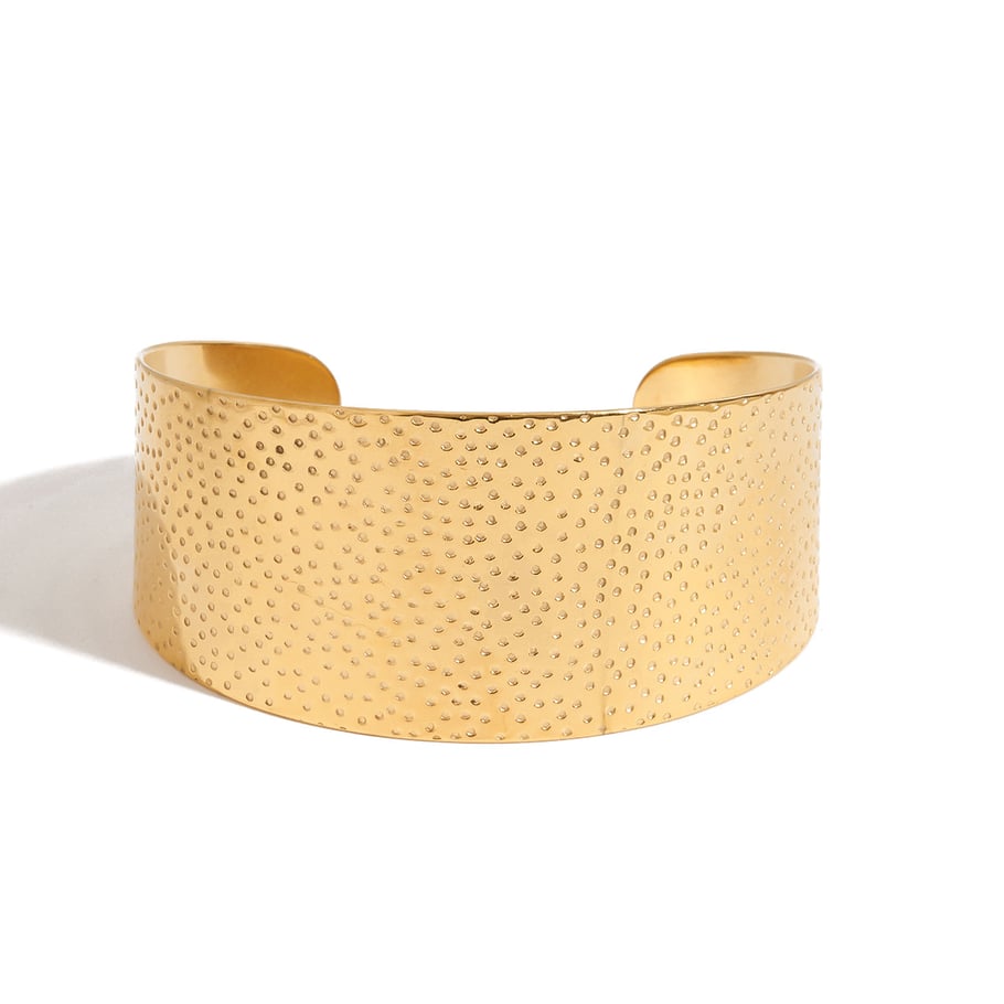 1 stuk ontwerpbare hoogwaardige textuur roestvrij staal goudkleurige damesarmbanden 