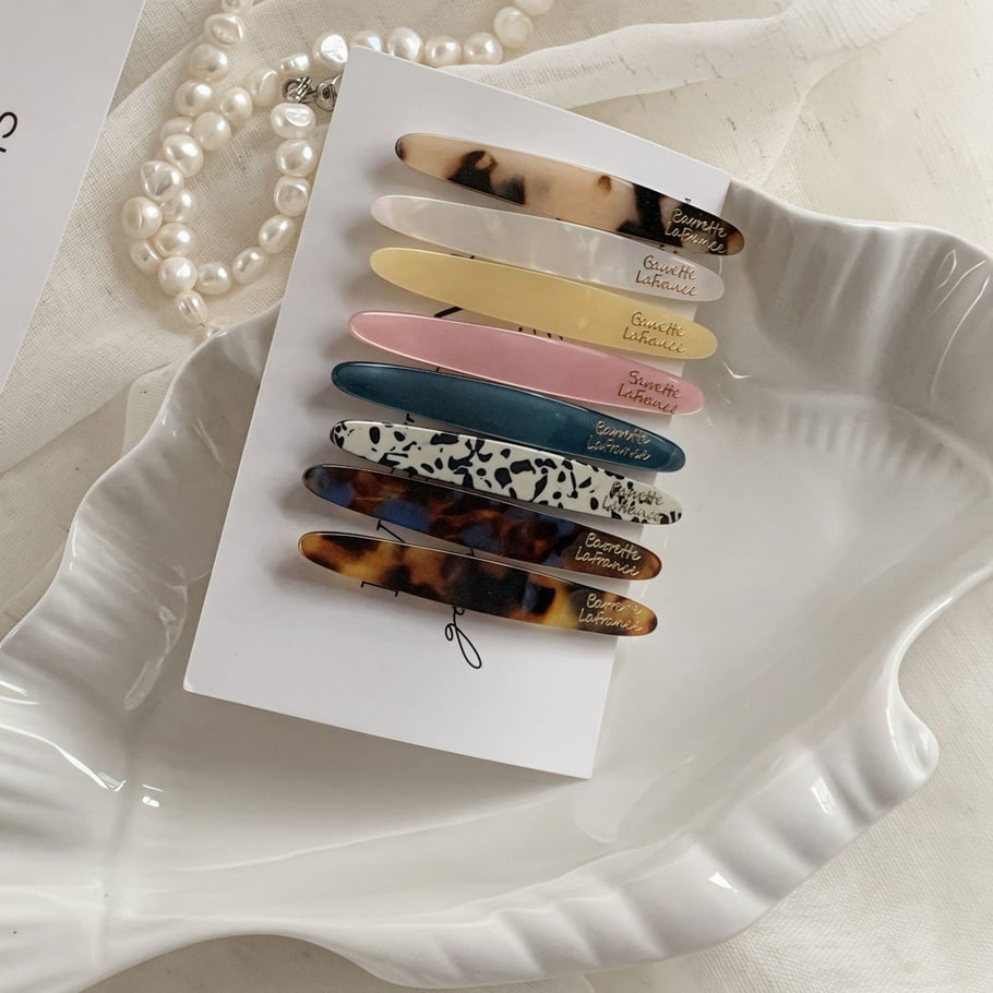 1 Piece Retro Daily Oval Cellulose Acetate Sheet Women's Hair Clips Picture4