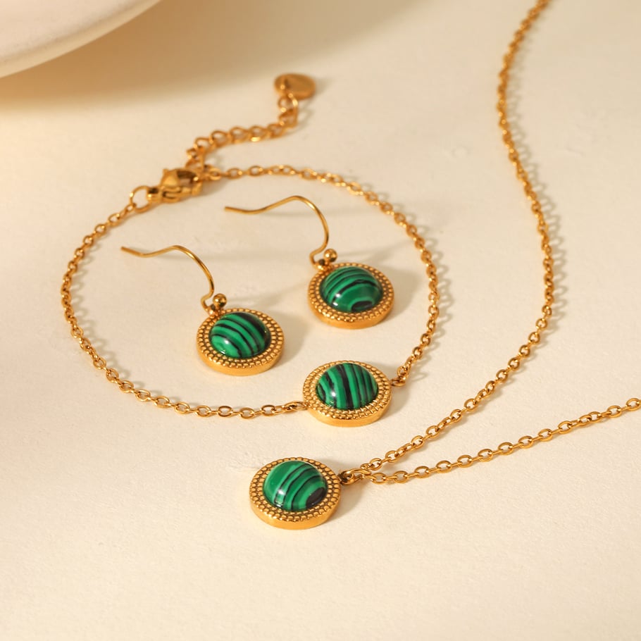 1 Piece Simple Series Daily Circle Stainless Steel  Natural Stone Women's Necklaces Picture6