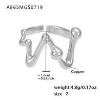 A865-Anello in acciaio/Numero 7 Immagine6