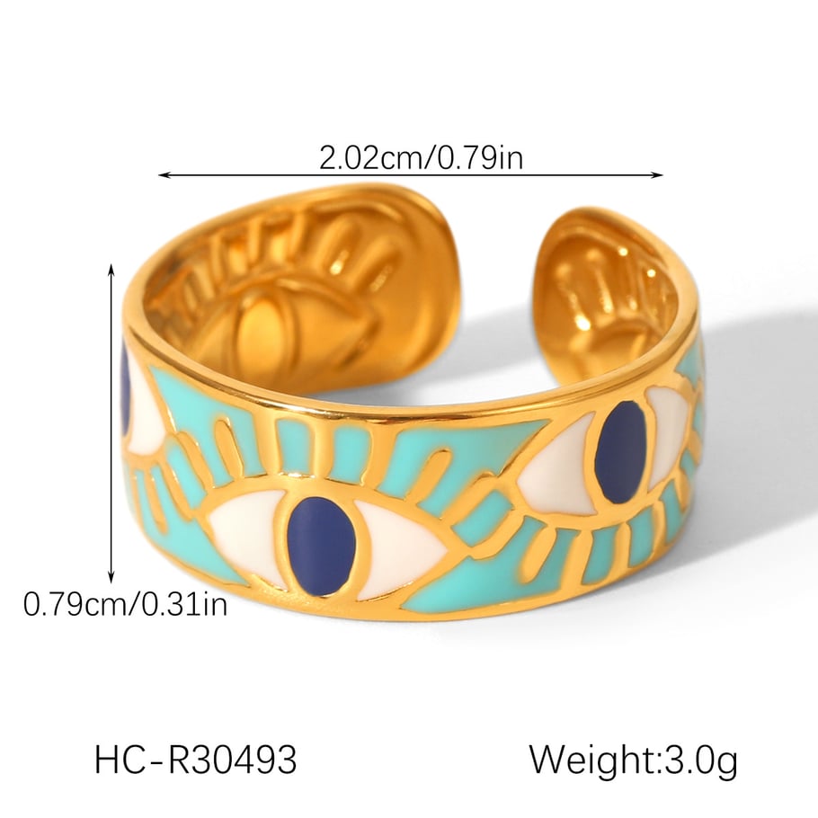 1 Piece Simple  Daily Mixed Color Stainless Steel  Gold Color  Statement Rings Picture2