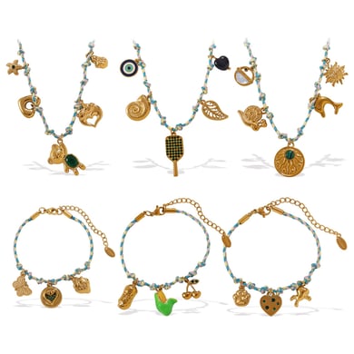 Niedliches Charm-Halsketten-Set aus Edelstahl zum Selbermachen h5 Bild5