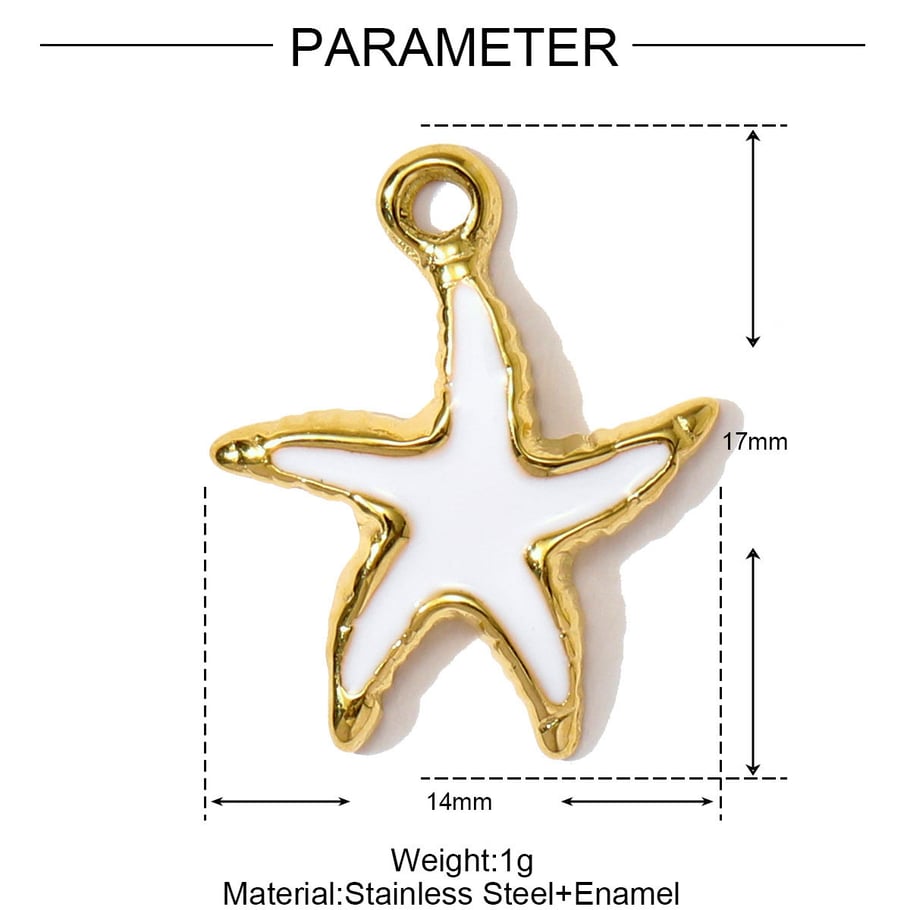 1 Piece Vacation Starfish Stainless Steel Women's Pendants h5Picture2