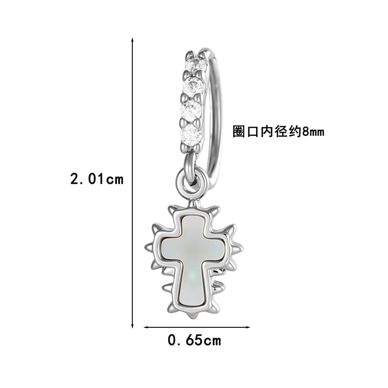 1 Piece Cross Copper Zircon Nose Ring h5Picture2