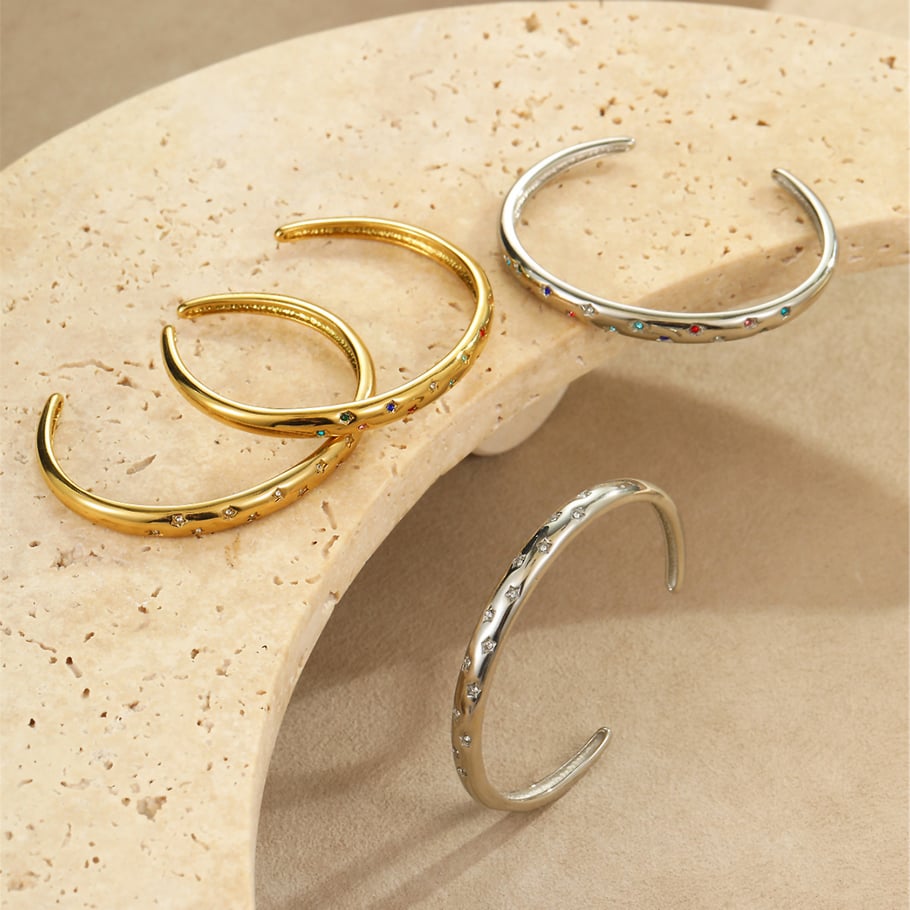 1 Piece Stainless Steel Gold Color Cuff Bracelet Picture2