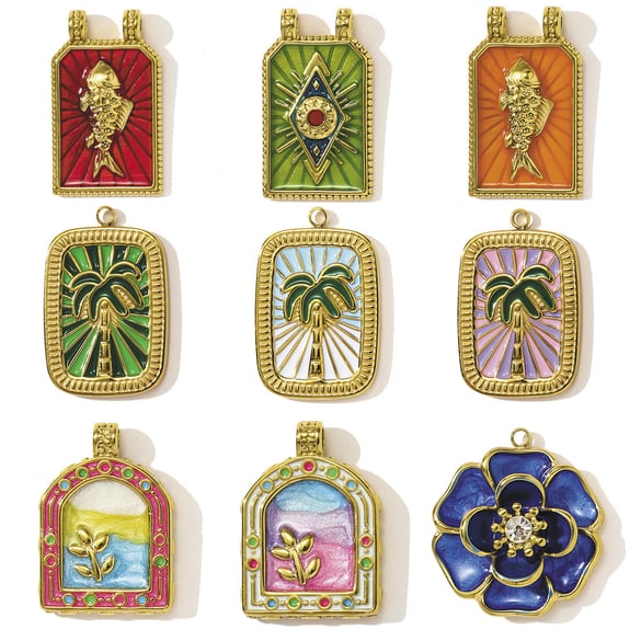 Pendentif classique de tarot en acier inoxydable pour femme, 1 pièce 2