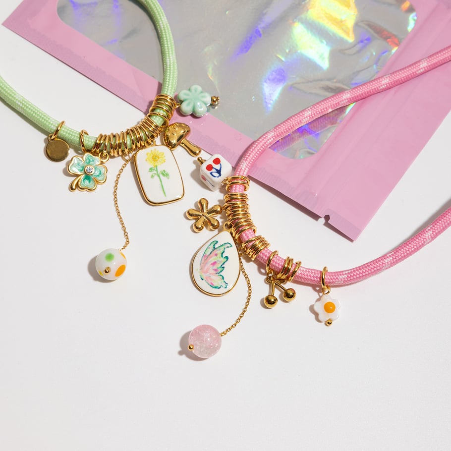 1 collar con colgante de gota dorada de la serie romántica para mujer Imagen5