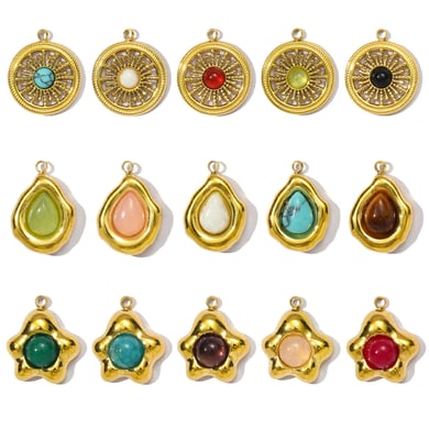 1 pieza de colgantes de piedras naturales con forma de gota simple para mujer h5 Imagen4