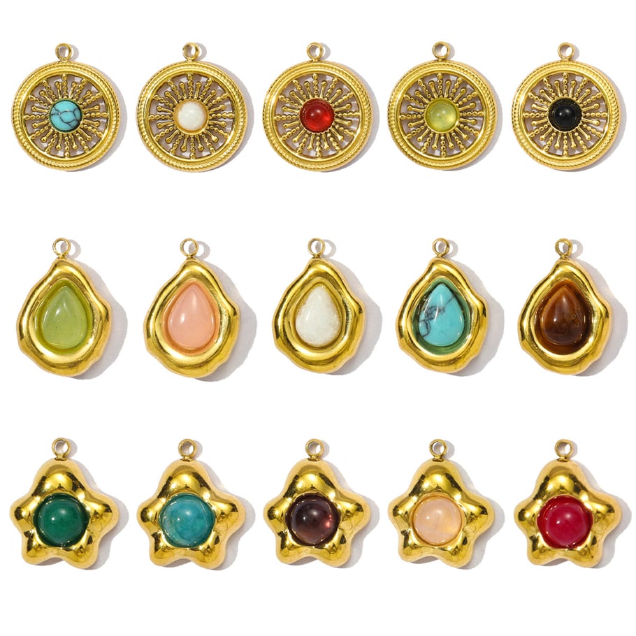 1 pieza de colgantes de piedras naturales con forma de gota simple para mujer Imagen4