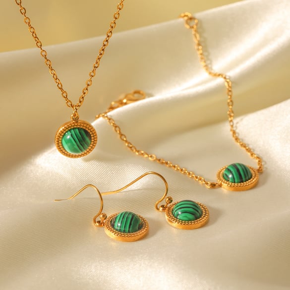 1 Piece Simple Series Daily Circle Stainless Steel  Natural Stone Women's Necklaces 2