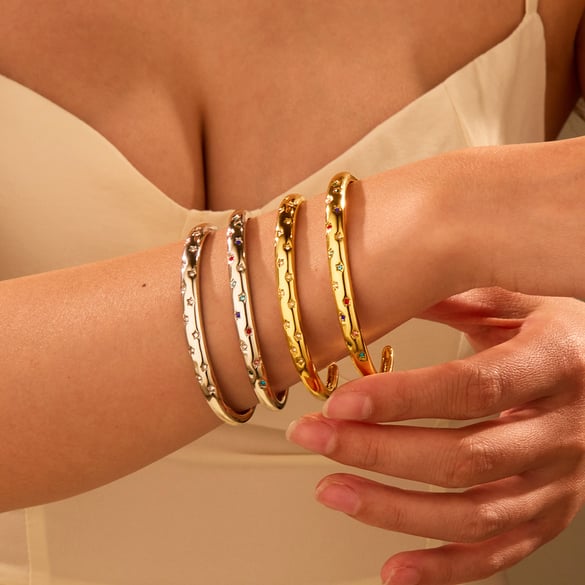 1 Piece Stainless Steel Gold Color Cuff Bracelet 2