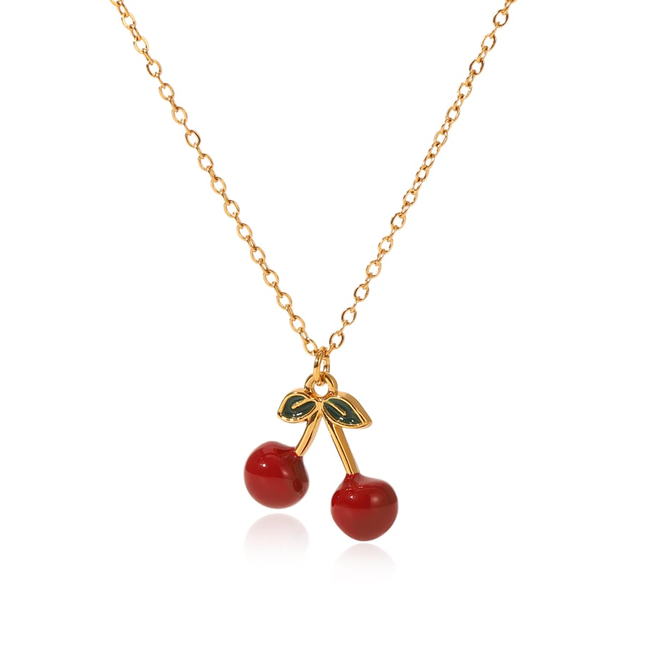 1 Pair Simple Series Daily Plant Stainless Steel  Women's Pendant Necklaces 