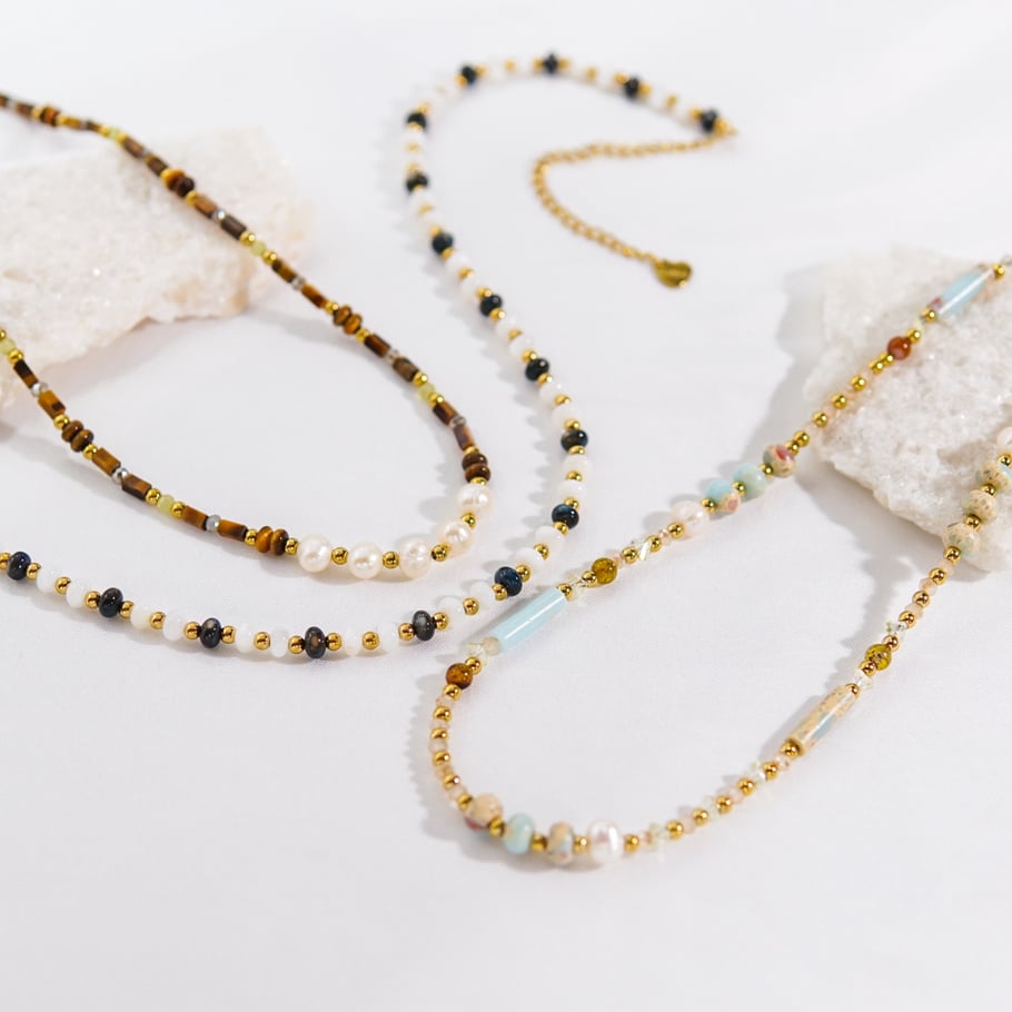 Sweet Elegant Stainless Steel Women‘s Beaded Necklaces Picture4