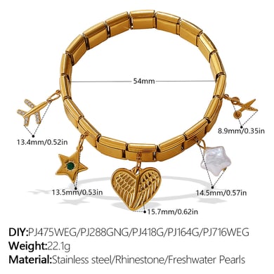 1 Piece Stainless Steel DIY Charm Bracelet h5 