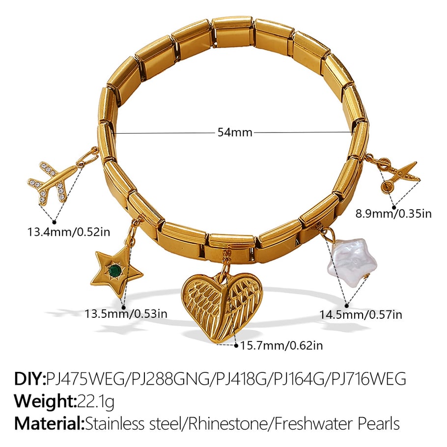 1 Piece Stainless Steel DIY Charm Bracelet 