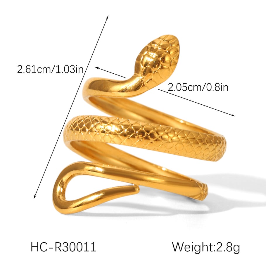 1 Piece Simple Series Daily Snake Stainless Steel  Statement Rings Picture2