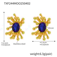 TXF244-Blue zircon stamen earrings Picture5