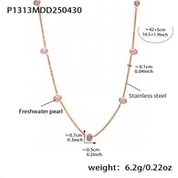 P1313-Gray Freshwater Pearl Necklace 42+5cm Picture2