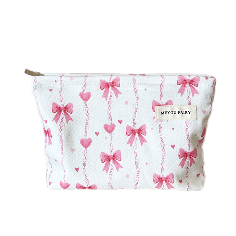 1 Stück Premium gestreifte Schleife Damen Make-up Tasche 