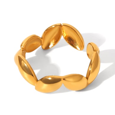 1 Pair Simple Series Daily Solid Color Stainless Steel  Statement Rings h5 