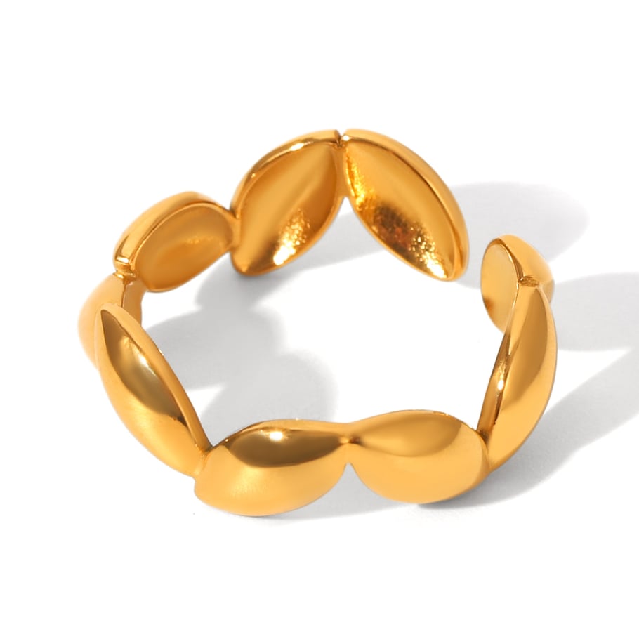 1 Pair Simple Series Daily Solid Color Stainless Steel  Statement Rings 