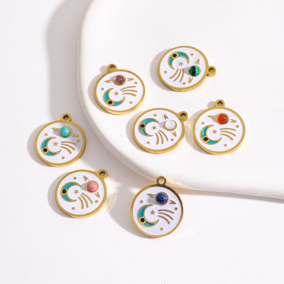 Simple Classic Sun/Moon Stainless Steel DIY Pendant 2