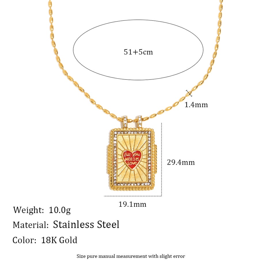 1 Piece Delicate Series Classic Tarot Stainless Steel Gold Color Women's Pendant Necklaces 