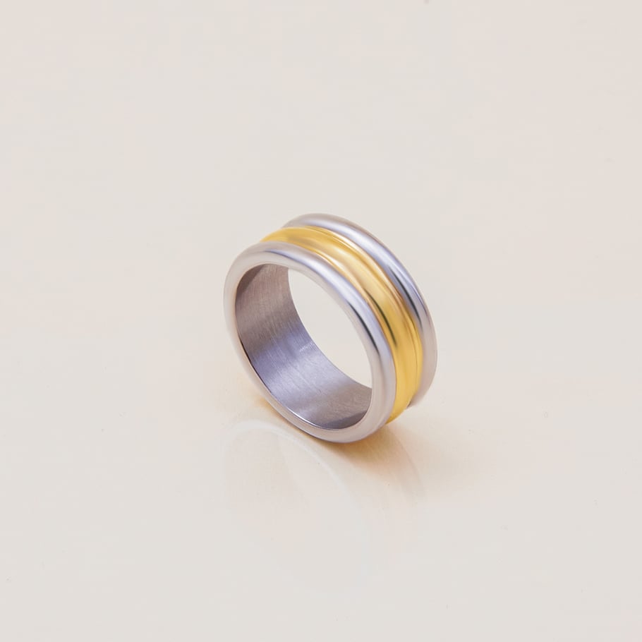 1 stuk ringvormige minimalistische ringen van roestvrij staal in zilver- en goudkleur Afbeelding6