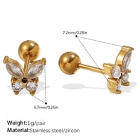 EH1161WEG White Zircon Gold Earrings Picture2