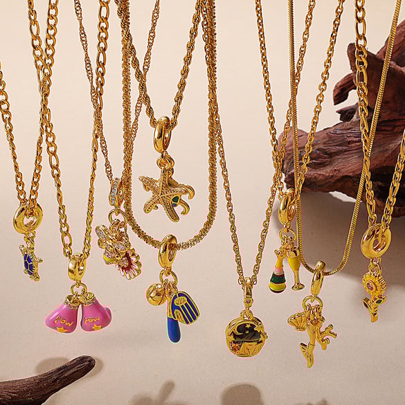 1 Piece Stainless Steel Gold Color Pendant Necklace 2