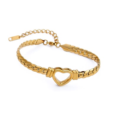 1 Piece Romantic Series Simple Heart Stainless Steel  Shell Women's Chain Bracelets h5 