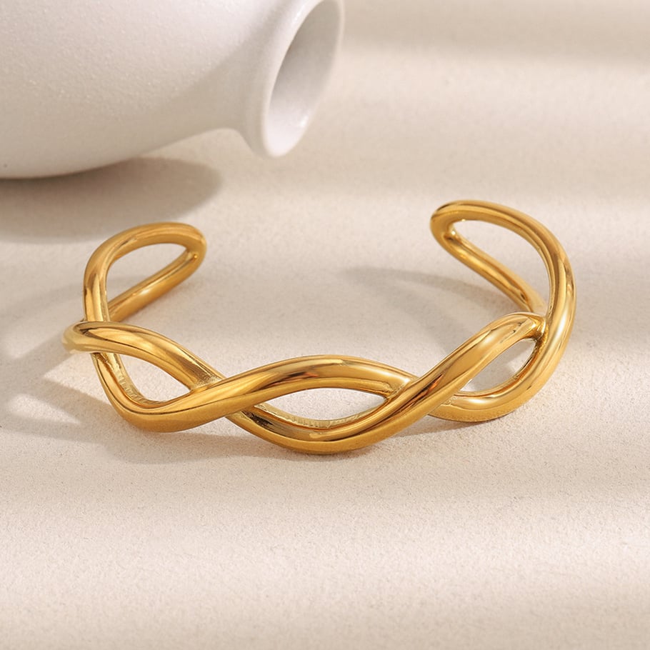 1 Piece Simple Series Casual Solid Color Stainless Steel Women's Bangles Picture4