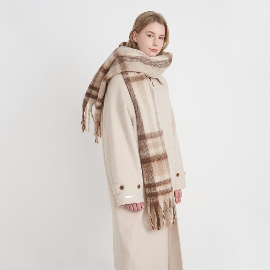 1 Piece Daily Plaid Polyester Women's Winter Scarves 