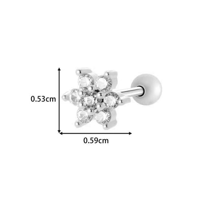 1 pieza de pendientes de perforación con garra brillante de cobre, color dorado y circonita para mujer h5 Imagen2